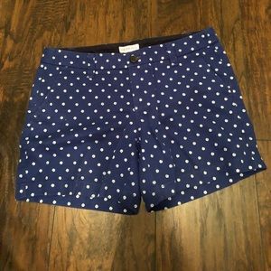 Blue polka dot chino shorts